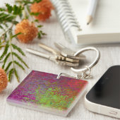 Vet, kleurrijk, platter verf, Abstract Sleutelhanger (Voorkant Rechts)