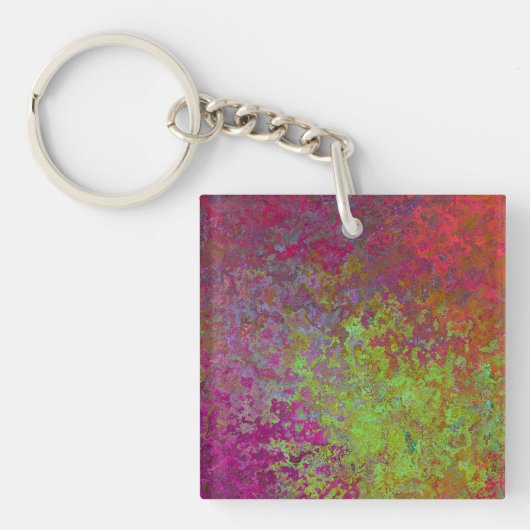 Vet, kleurrijk, platter verf, Abstract Sleutelhanger (voorkant)
