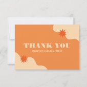 Vet & kleurrijk Retro Zomerbruiloft Bedankkaart (Voorkant)