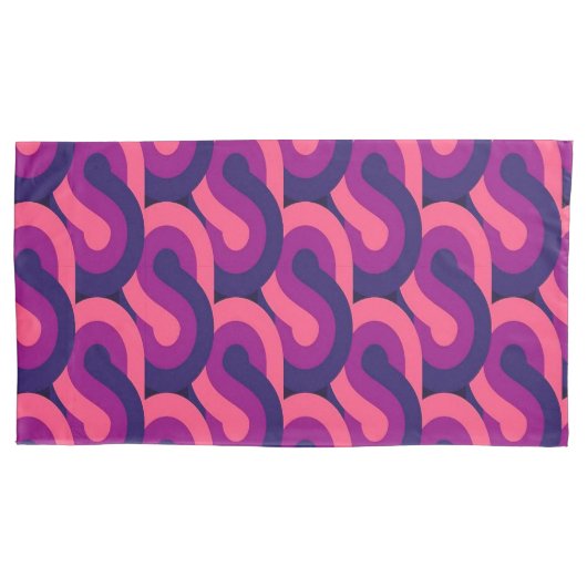 Vet Kleurrijk Roze Paarse Marineblauw Patroon Kussensloop (Voorkant-Links)