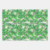 Vet Kleurrijk Roze Tropisch Bladerdek Zomer Inpakpapier Vel (Voorkant 3)