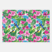 Vet Kleurrijk Roze Tropisch Bladerdek Zomer Inpakpapier Vel (Voorkant)