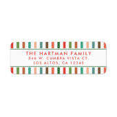 Vet kleurrijk Stripes Moderne Return Address Label (Voorkant)