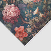 Vet, kleurrijk Toile de Jouy vogel en bloemstukken Tissuepapier (Detail)