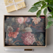 Vet, kleurrijk Toile de Jouy vogel en bloemstukken Tissuepapier (Geschenk)