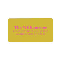 Vet kleurrijk warm roze gele retouradres