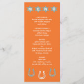 Vet Kleurrijk Western Cowboy bruiloft Menu (Voorkant)
