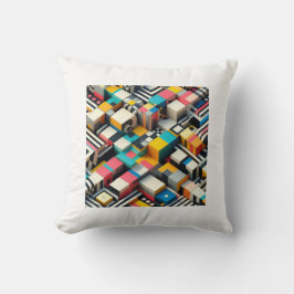 Vet Kleurrijke 3D Geometrische Abstract Kussen