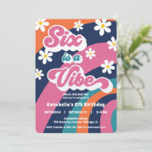 Vet kleurrijke 6e verjaardag Zes is een Vibe groov Kaart (Staand voorkant)