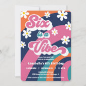 Vet kleurrijke 6e verjaardag Zes is een Vibe groov Kaart (Voorkant)