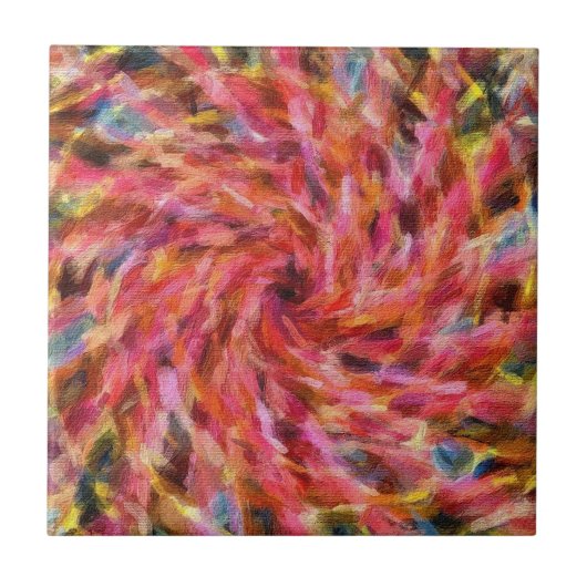 Vet Kleurrijke Abstract Design Tegel Tegeltje (Voorkant)
