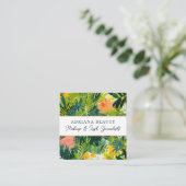 Vet Kleurrijke Abstracte Bloemen Make-up Artist Vierkante Visitekaartje (Staand voorkant)