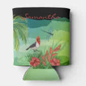 Vet Kleurrijke Aloha Tropical Hawaiian Blikjeskoeler (Achterkant)