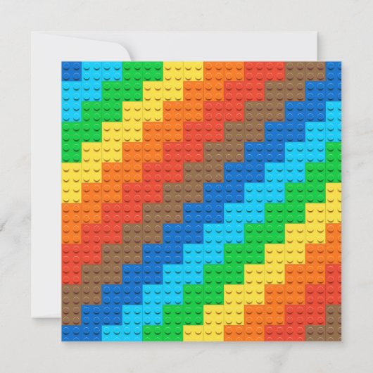 Vet Kleurrijke Bakstenen Bouwstenen Verjaardag Kaart (Achterkant)