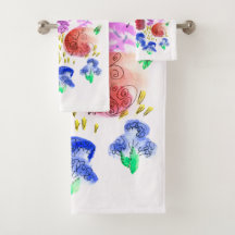 Vet Kleurrijke Bloemen Badset