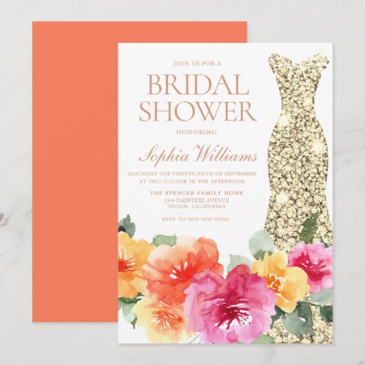 Vet Kleurrijke Bloemen Gouden Jurk Vrijgezellenfee Kaart (Voorkant / Achterkant)