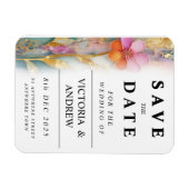 Vet Kleurrijke Bloemen Opslaan De Datum Kaart Magneet (Horizontaal)