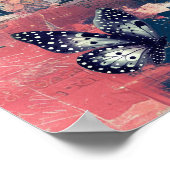 Vet Kleurrijke Boho Floral Butterfly Abstracte Kun Poster (Hoek)