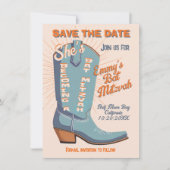 Vet Kleurrijke Cowboy Western Bat Mitswa Kaart (Voorkant)