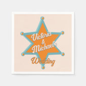 Vet Kleurrijke Cowboy Western Sheriff's Badge Servet (Voorkant)