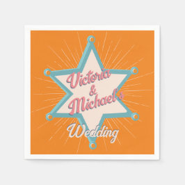 Vet Kleurrijke Cowboy Western Sheriff's Badge Servet