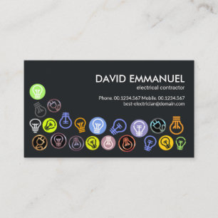 Vet kleurrijke elektrische lichte elektricien visitekaartje