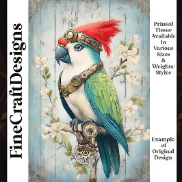 Vet Kleurrijke Fantasy Bird Parrot J8L Decoupage Tissuepapier