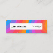 Vet kleurrijke handgemaakte strepen met sociale pi mini visitekaartje (Voorkant)