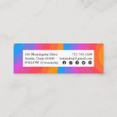 Vet kleurrijke handgemaakte strepen met sociale pi mini visitekaartje (Achterkant)