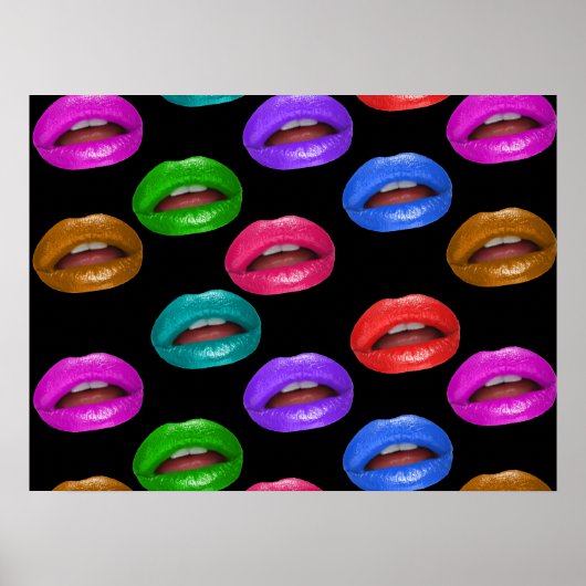 Vet kleurrijke handpalm Lipstick Poster (Voorkant)