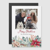 Vet Kleurrijke Kerstmis Poinsettias Familie Foto (Voorkant / Achterkant)