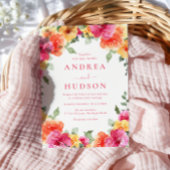 Vet Kleurrijke Levendige Lente Zomer Bloemen Huwel Kaart