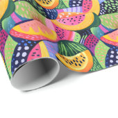 Vet Kleurrijke Meloen Zomer Fruit Schilderen Cadeaupapier (Rol Hoek)