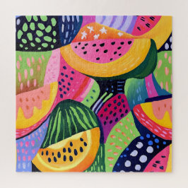 Vet Kleurrijke Meloen Zomer Fruit Schilderen Legpuzzel