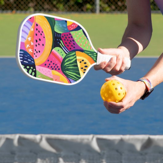 Vet Kleurrijke Meloen Zomer Fruit Schilderen Pickleball Paddle (Insitu)