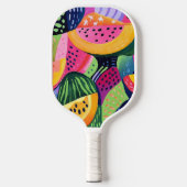 Vet Kleurrijke Meloen Zomer Fruit Schilderen Pickleball Paddle (Voorkant)