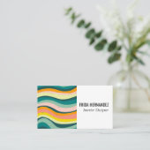 Vet kleurrijke minimalistische strips visitekaartje (Staand voorkant)