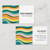 Vet kleurrijke minimalistische strips visitekaartje (Voorkant / Achterkant)