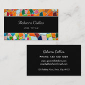 Vet kleurrijke mozaïektegels visitekaartje (Voorkant / Achterkant)