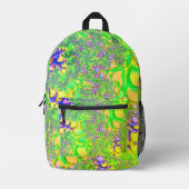 Vet Kleurrijke Psychedelic Funky Acid Trip Fractal Bedrukte Rugzak (Voorkant)