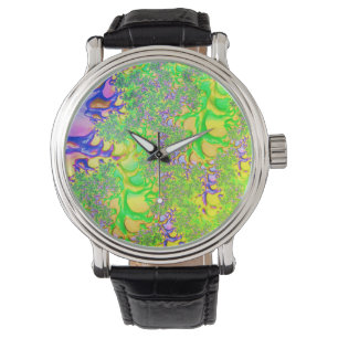 Vet Kleurrijke Psychedelic Funky Acid Trip Fractal Horloge