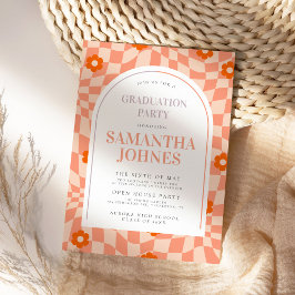 Vet Kleurrijke Retro Arch Graduation Party Kaart