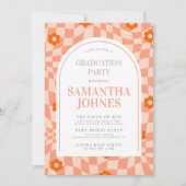 Vet Kleurrijke Retro Arch Graduation Party Kaart (Voorkant)