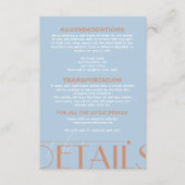 Vet kleurrijke Retro Funky Blue Wedding Informatiekaartje (Voorkant)