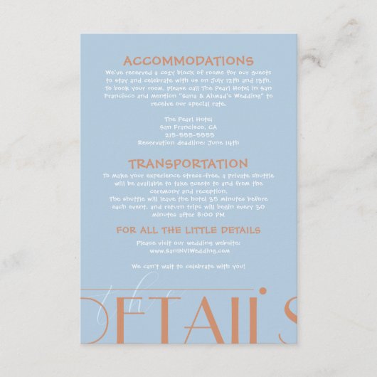 Vet kleurrijke Retro Funky Blue Wedding Informatiekaartje (Voorkant)