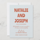 Vet Kleurrijke Retro Funky Bright Photo Wedding Kaart (Voorkant)