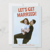 Vet Kleurrijke Retro Funky Bright Photo Wedding Kaart (Achterkant)