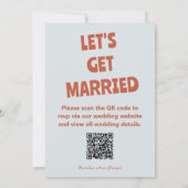 Vet Kleurrijke Retro Funky heldere QR Code Trouwen Kaart (Achterkant)