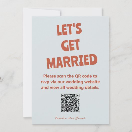 Vet Kleurrijke Retro Funky heldere QR Code Trouwen Kaart (Achterkant)