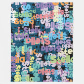 Vet Kleurrijke Retro Herhaalde Namen Custom Fleece Deken (Voorkant)